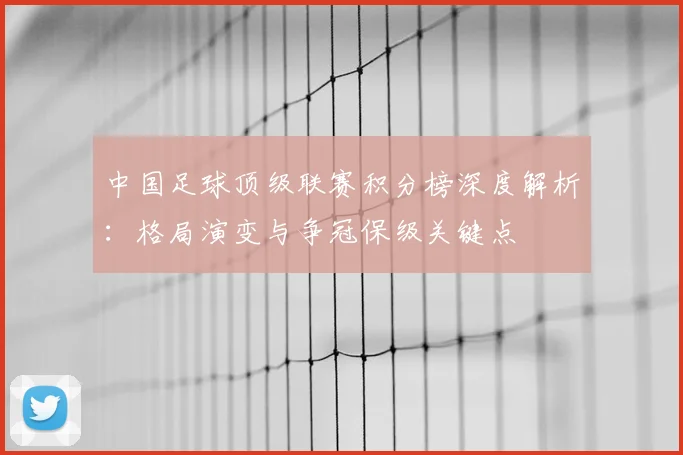 中国足球顶级联赛积分榜深度解析:格局演变与争冠保级关键点